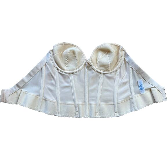 Vintage Adonna Bustier 34B Cream Underwire Longline Bra JCPenny 80s Pinup Corset - Picture 6 of 14